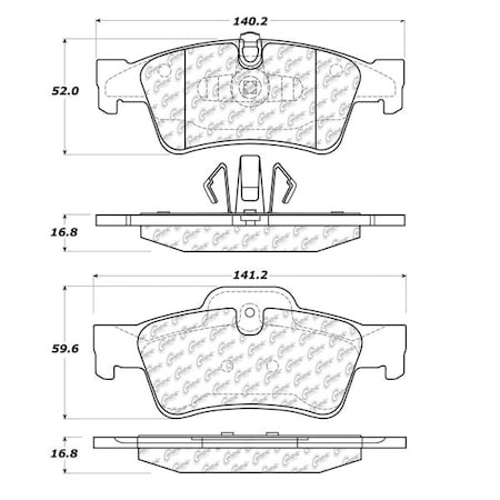 Centric Parts Posi-Quiet Ceramic Pads, 105.11220 105.11220